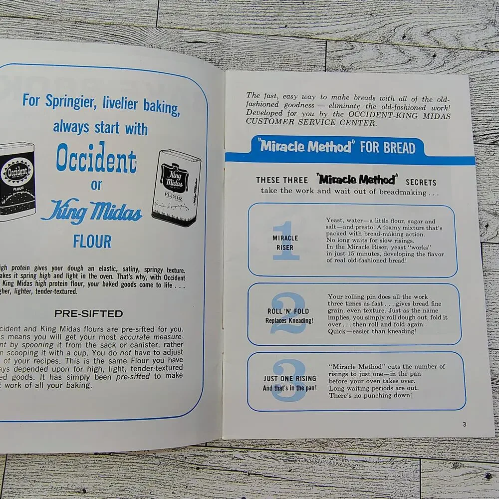 Occident King Midas‎ Bake Book Bread Rolls Quick Breads Cookbook Booklet Peavey